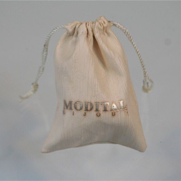 Modital Bijoux Vintage Dust Bag Jewelry Storage White Drawstring - Picture 2 of 6